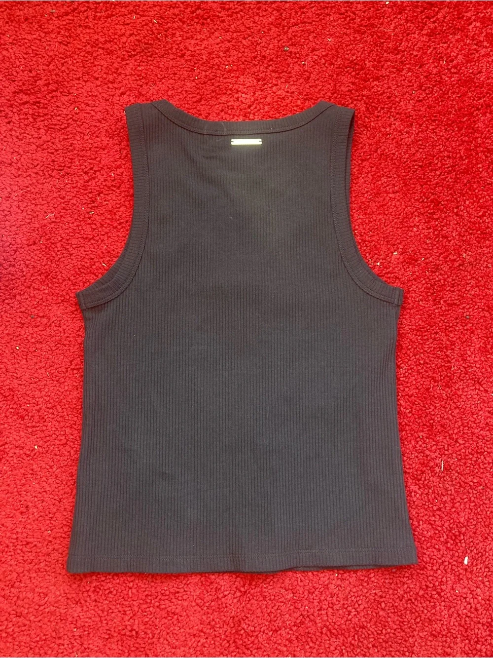 Michael Kors Black Ribbed Tank with Gold Stud Trim Women’s XS